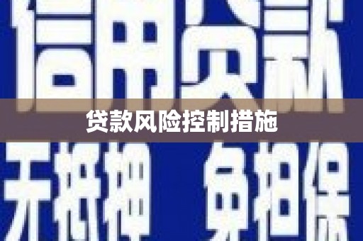 浉河贷款风险控制措施