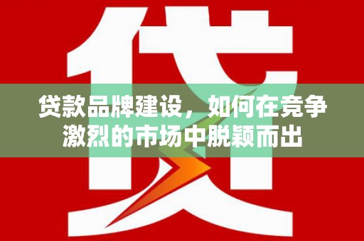 浉河贷款品牌建设，如何在竞争激烈的市场中脱颖而出