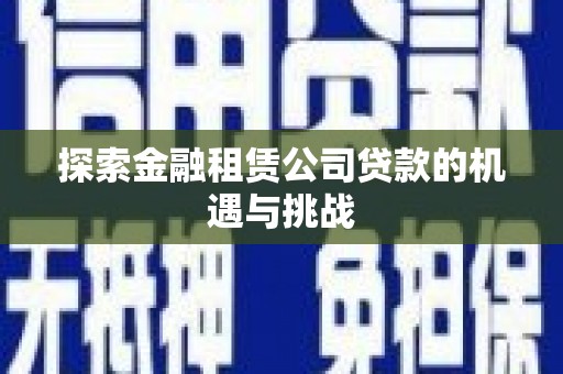 浉河探索金融租赁公司贷款的机遇与挑战