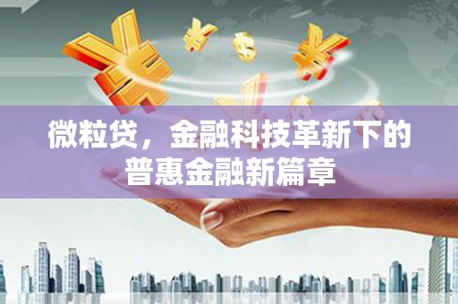 浉河微粒贷，金融科技革新下的普惠金融新篇章