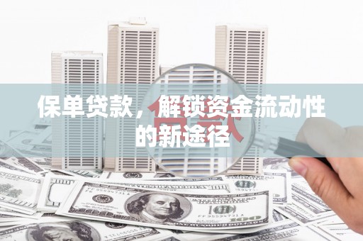 浉河保单贷款，解锁资金流动性的新途径