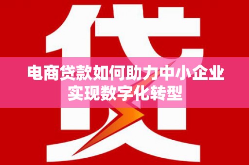 浉河电商贷款如何助力中小企业实现数字化转型