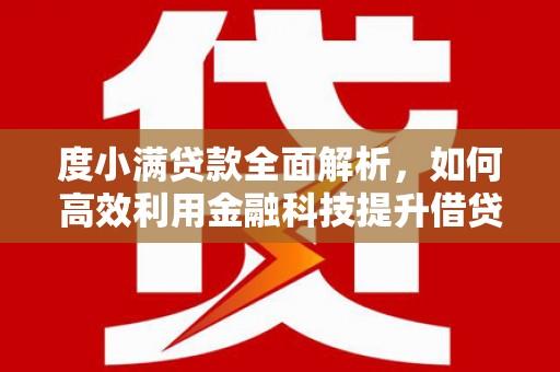 浉河度小满贷款全面解析，如何高效利用金融科技提升借贷体验