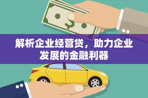 浉河解析企业经营贷，助力企业发展的金融利器