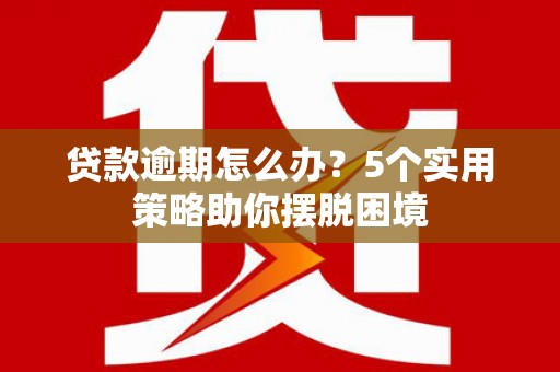 浉河贷款逾期怎么办？5个实用策略助你摆脱困境