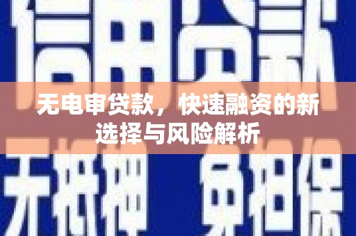 浉河无电审贷款，快速融资的新选择与风险解析
