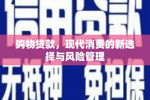 浉河购物贷款，现代消费的新选择与风险管理