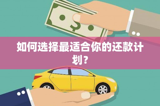 浉河如何选择最适合你的还款计划？