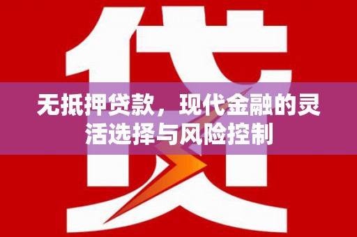 浉河无抵押贷款，现代金融的灵活选择与风险控制