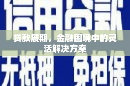 浉河贷款展期，金融困境中的灵活解决方案