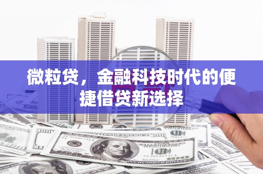 浉河微粒贷，金融科技时代的便捷借贷新选择